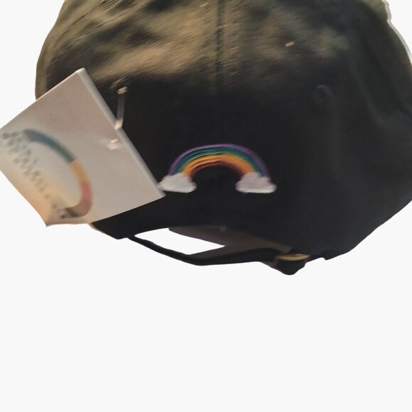 Happy Pride Baseball Cap  Gay Pride Apparel Rainbow LGBTQ Black Embroidered - Picture 7 of 10